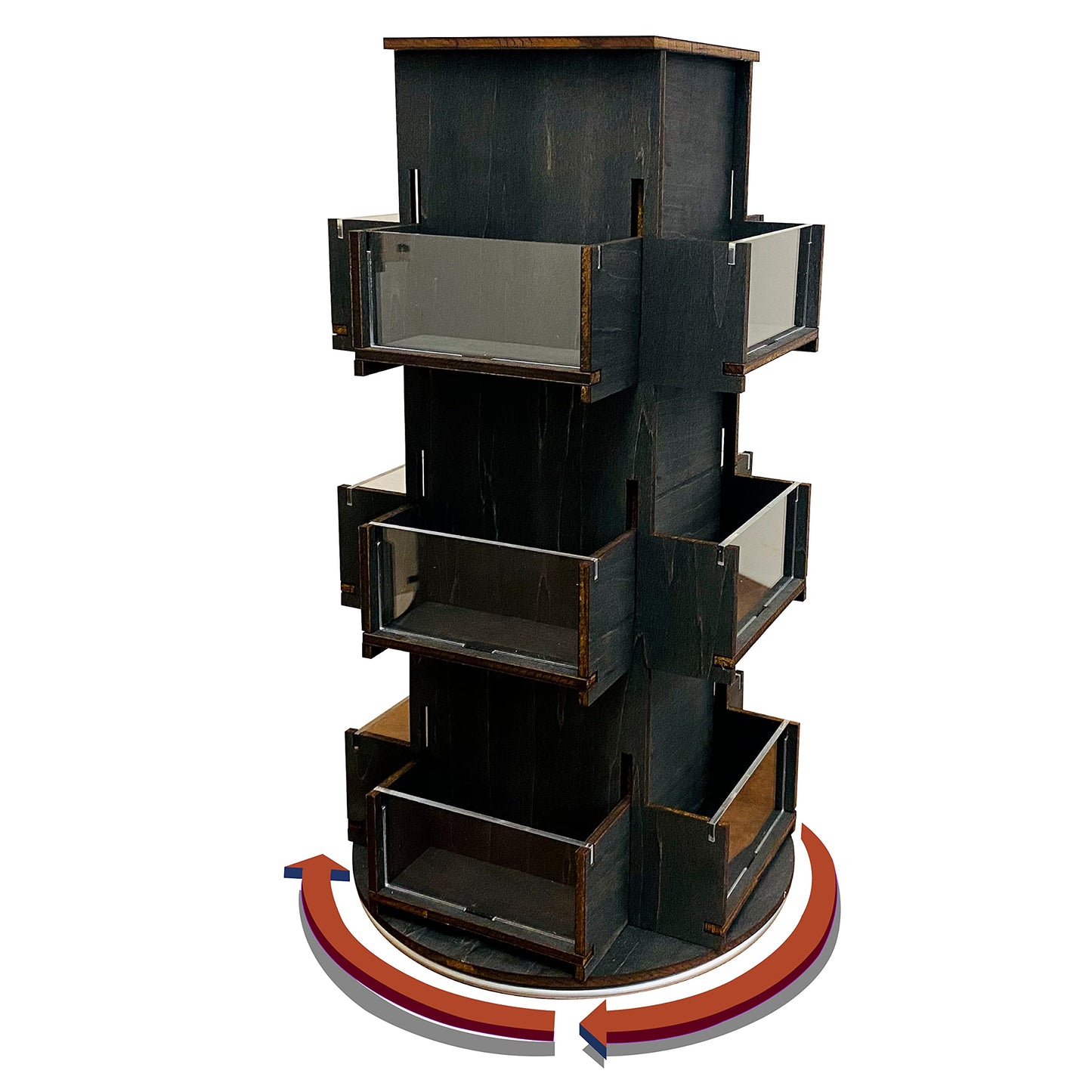 Rotating Wooden Counter Top Rack