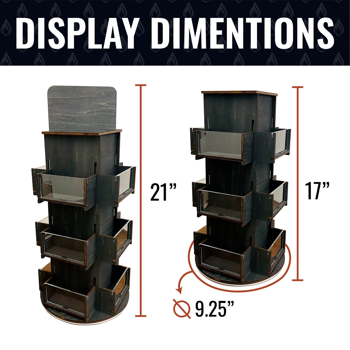 Rotating Wooden Counter Top Rack