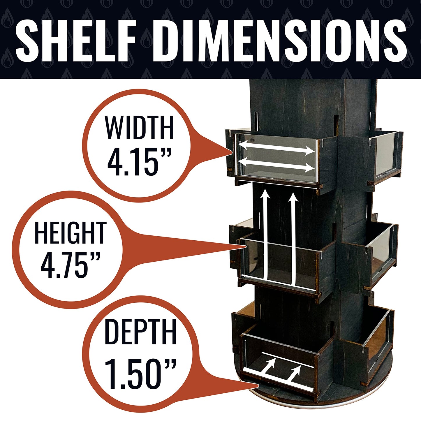 Rotating Wooden Counter Top Rack